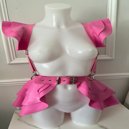 Ruffle Brace & Peplum Belt