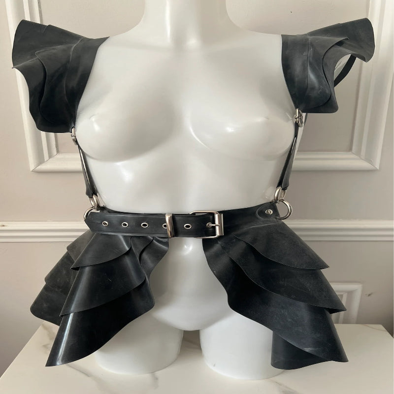 Ruffle Brace & Peplum Belt