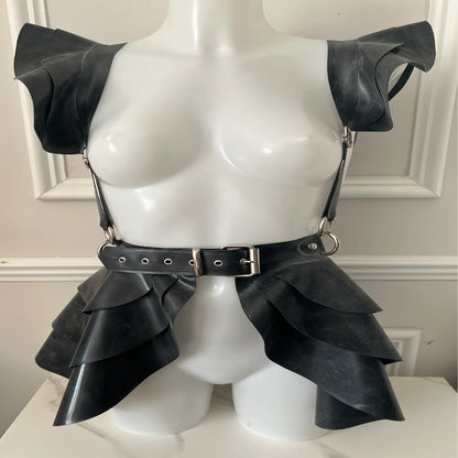 Ruffle Brace & Peplum Belt