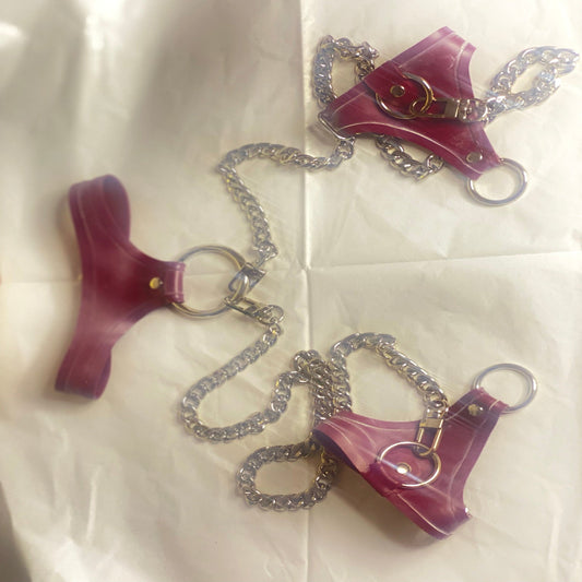 "ELARA" Latex Choker and Wristlets